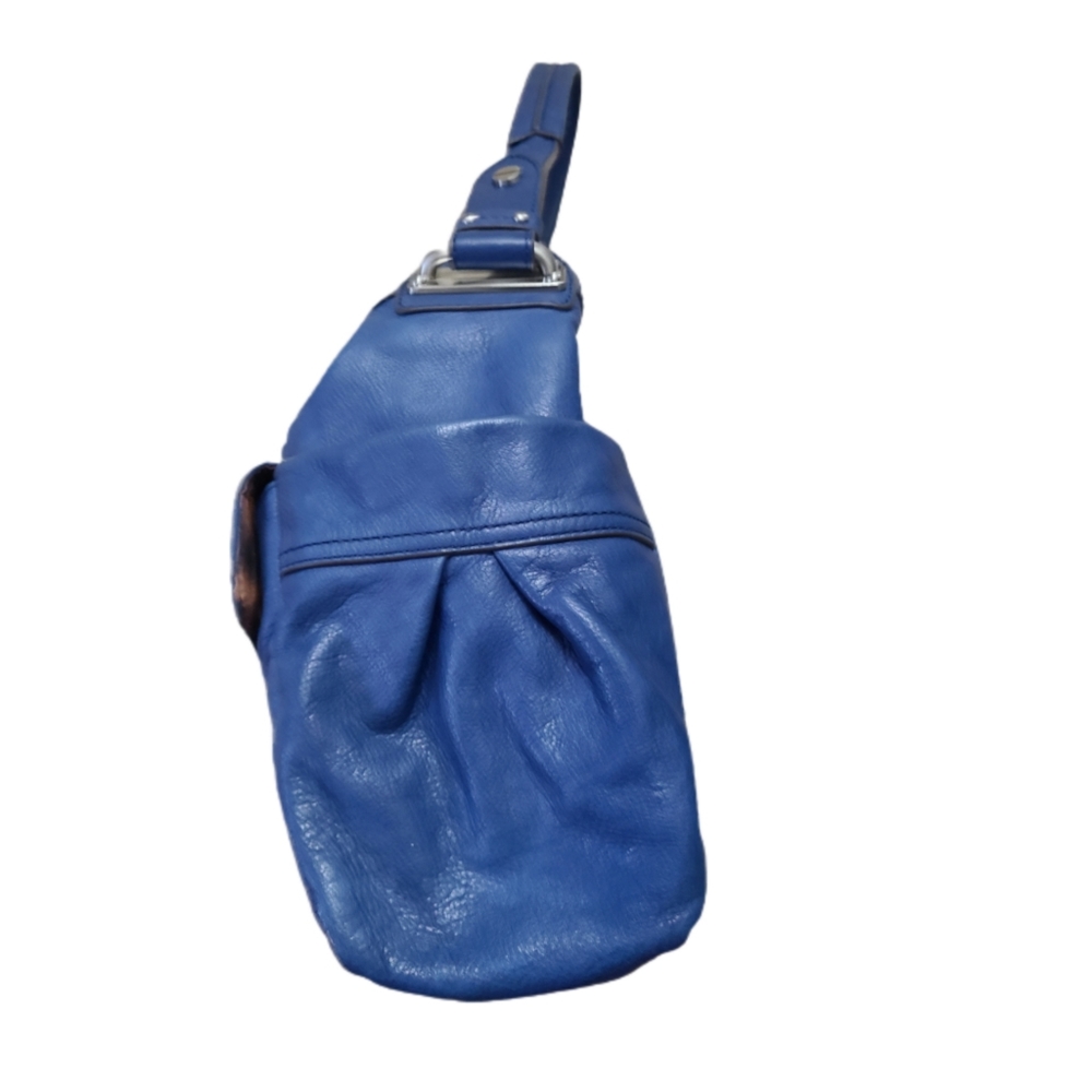 B. MAKOWSKY BLUE LEATHER HOBO BAG - Picture 5 of 12